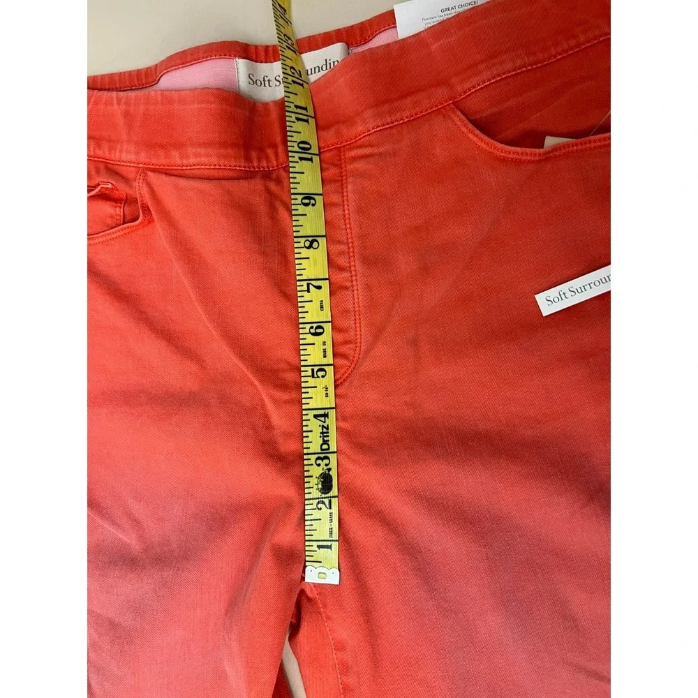 NWT Soft Surroundings the Ultimate Straight Leg Crop Pant Orange SZ L 14/16